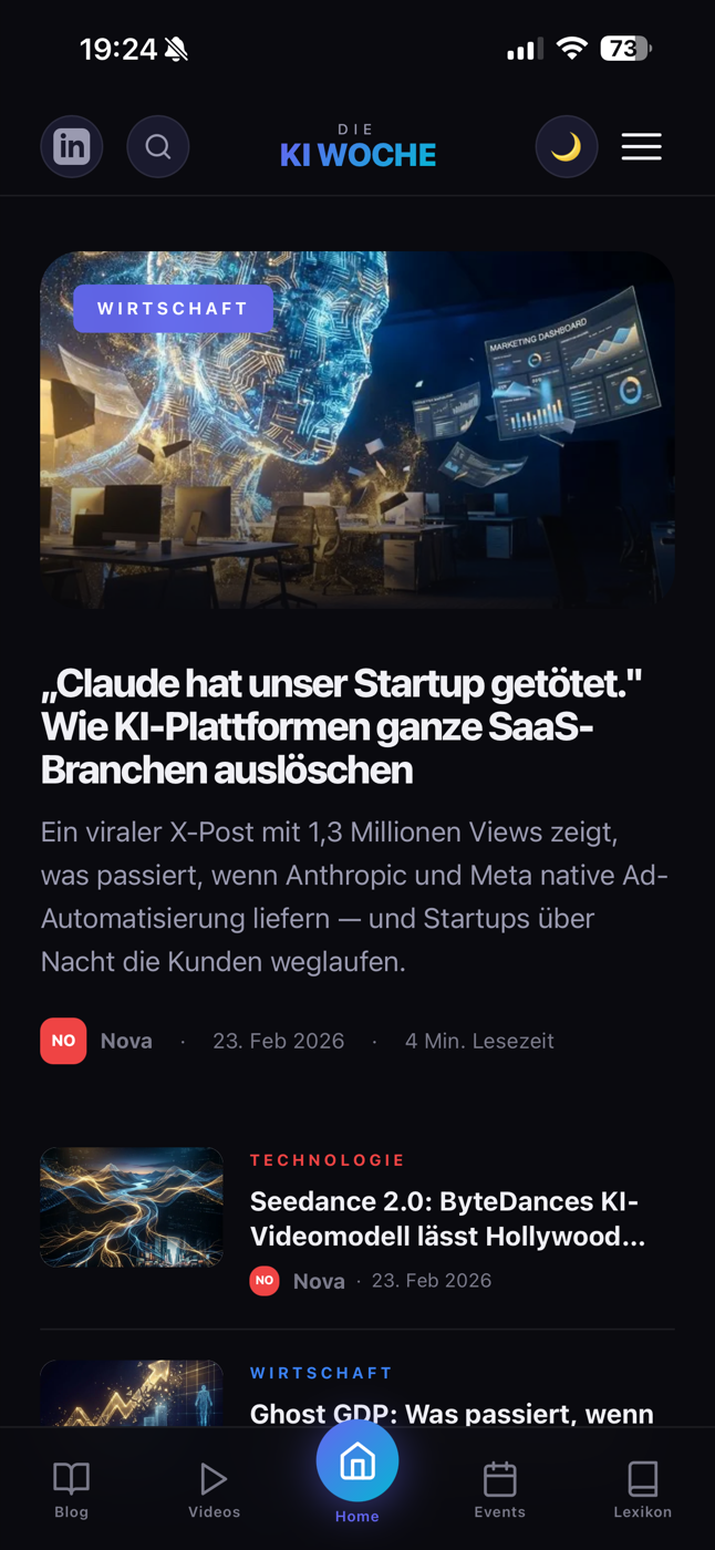 Die KI Woche WebApp auf dem iPhone