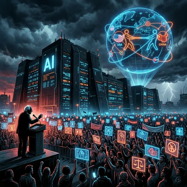 Wachsende Proteste und Sanders Forderung: Der KI-Backlash erreicht die USA